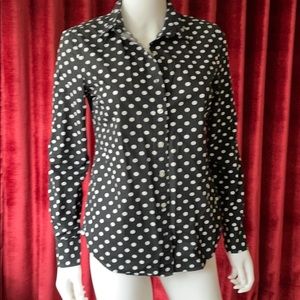 Hayes Le Tote Black and White Polka Dot Blouse XS